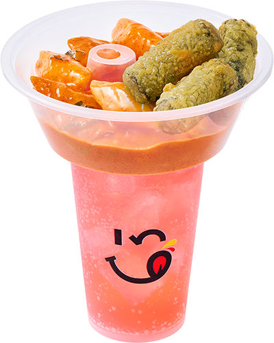 로제 쌀떡튀김 로제 떡볶이 콤보